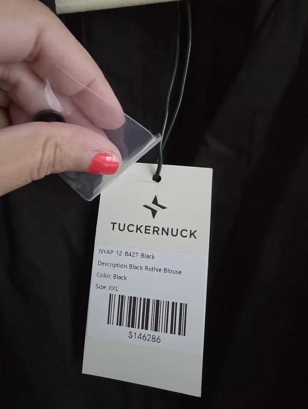 NWT Tuckernuck Ruthie Black Puff-Sleeve V-Neck Women's Top Plus Size XXL
